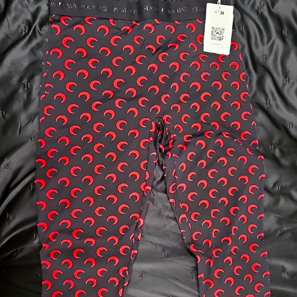Marine Serre Red and Black Geometric Leggings